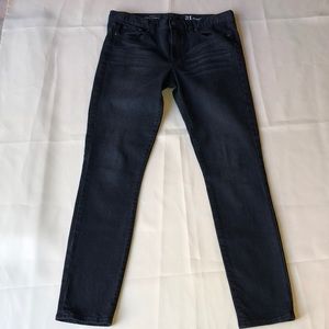J Crew mid-rise toothpick jeans.